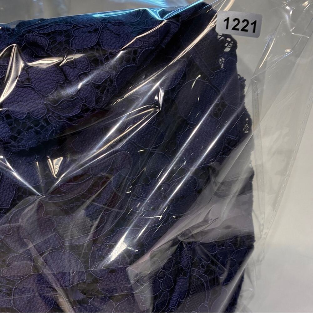 Alice + Olivia Navy Blue Lace Mariam Wise Leg Jumpsuit Sz 0 - Picture 11 of 11